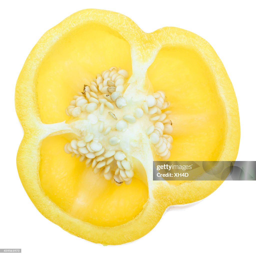 One half of yellow pepper
