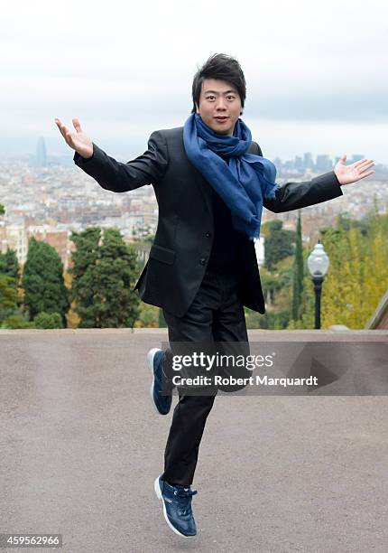 Lang Lang poses during the 'Onda Awards 2014' press conference at the Palauet Albeniz on November 25, 2014 in Barcelona, Spain.