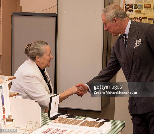 Prince Charles, Prince of Wales visits Thomas Fattorini Ltd, gold and Silversmiths in Birminghams Jewellery Quarter who make medals and badges...