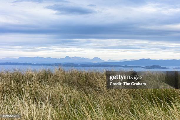 View from Wester Ross coastal trail near Applecross, in North West Coast of Scotland - Isle of Raasay and Skye with Cuillin mountains