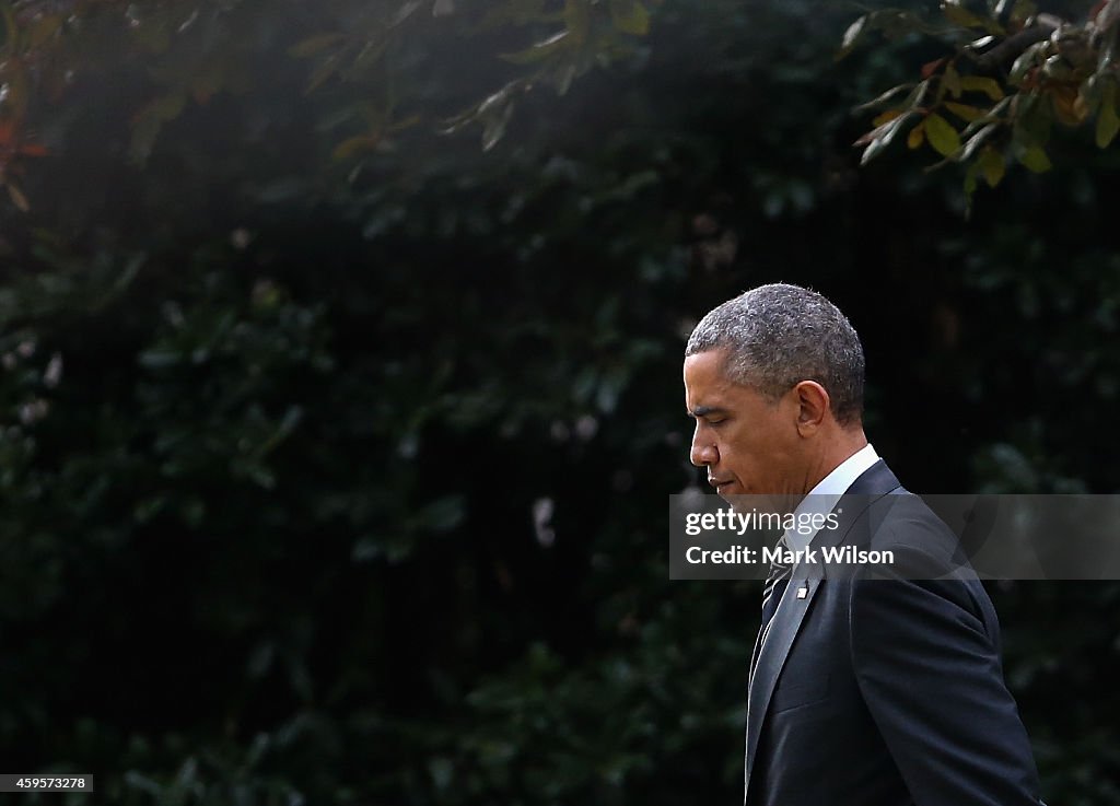 President Obama Departs White House For Chicago