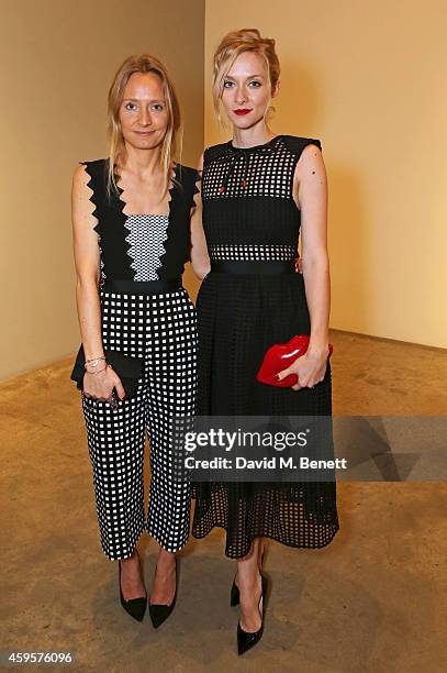 Martha Ward and Portia Freeman attend a dinner to celebrate Self-Portrait Studio's 1st Anniversary with Han Chong at Victoria Miro Gallery on...