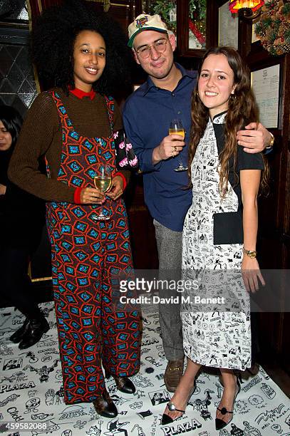 Ashley Williams and Julia Sarr Jamois attends the Ashley Williams x Red or Dead preview dinner at Rules Restaurant on November 25, 2014 in London,...