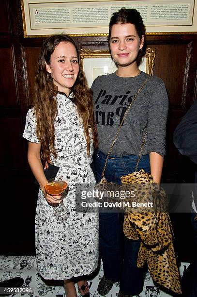 Ashley Williams and Pixie Geldof attends the Ashley Williams x Red or Dead preview dinner at Rules Restaurant on November 25, 2014 in London, England.