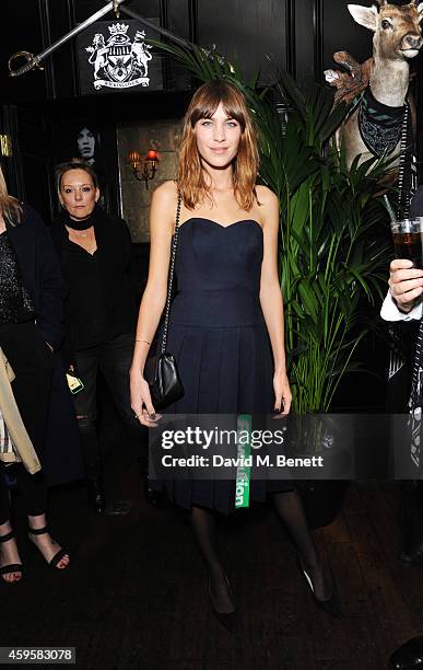 Alexa Chung attends the launch of the Rockins For Eyeko collection at The Scotch of St James on November 25, 2014 in London, England.