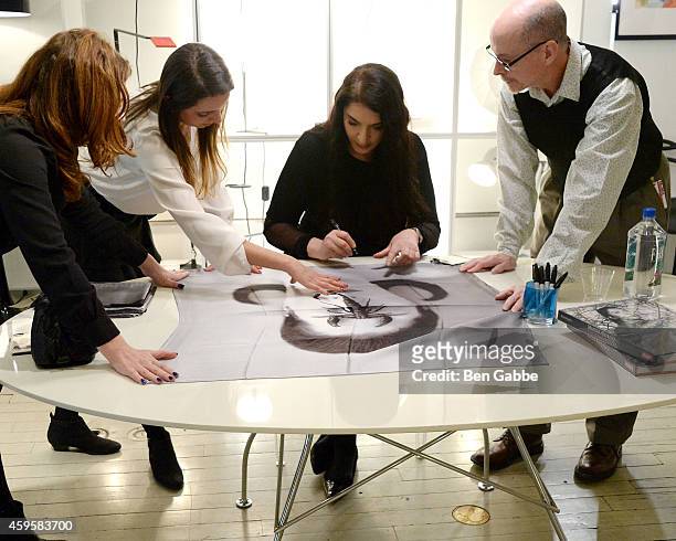 Artist Marina Abramovic attends Marina Abramovic and Pineda Covalin Collaborative Design Benefit Event at MOMA Design Store on November 25, 2014 in...