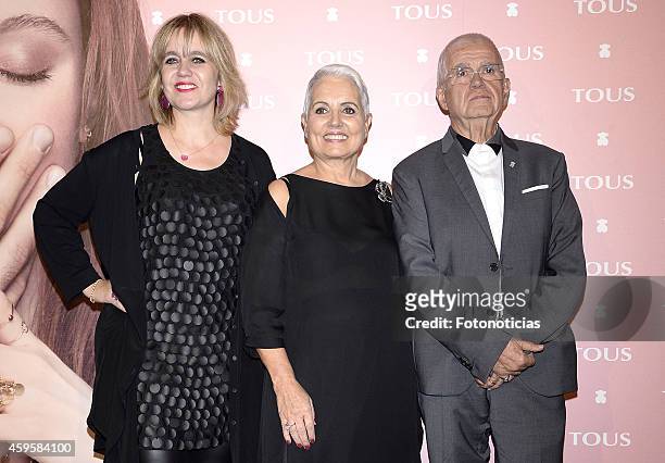 Rosa Tous, Rosa Oriol and Salvador Tous attend the TOUS fashion clip 'Tender Stories' special screening at TOUS flagship store on November 25, 2014...