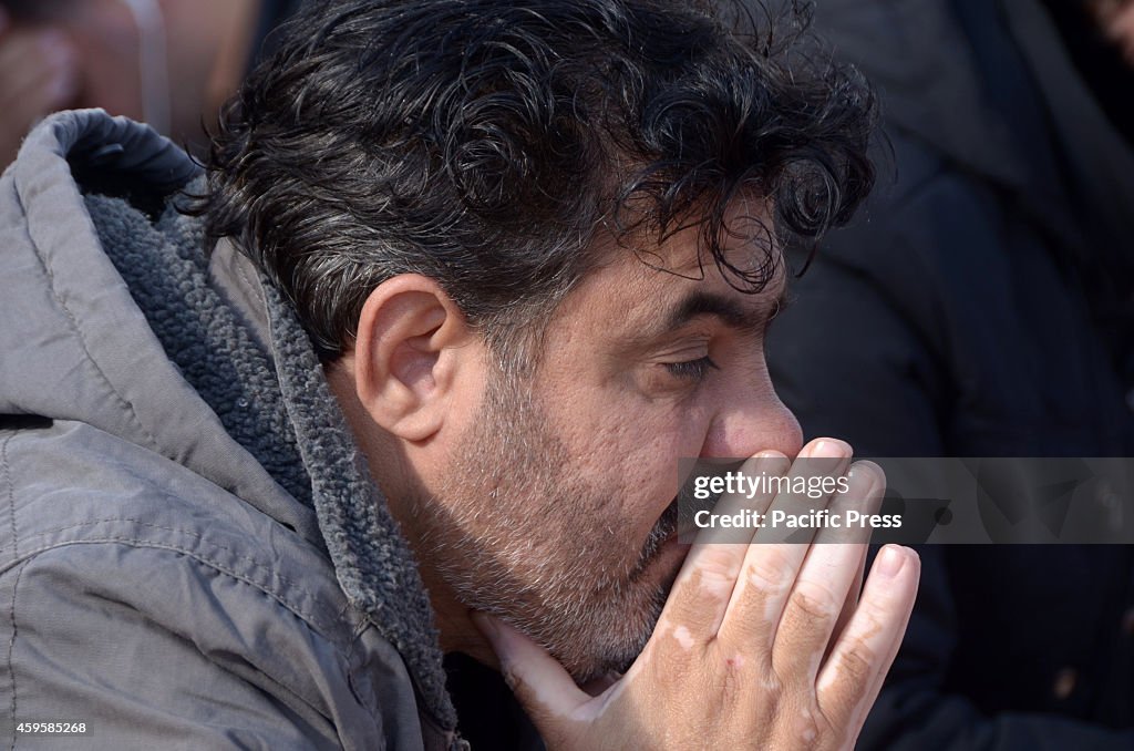 A Syrian refugee lost in thoughts. Syrian refugees that live...