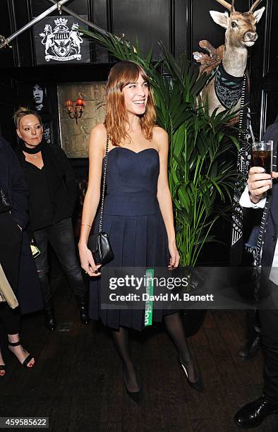 Alexa Chung attends the launch of the Rockins For Eyeko collection at The Scotch of St James on November 25, 2014 in London, England.