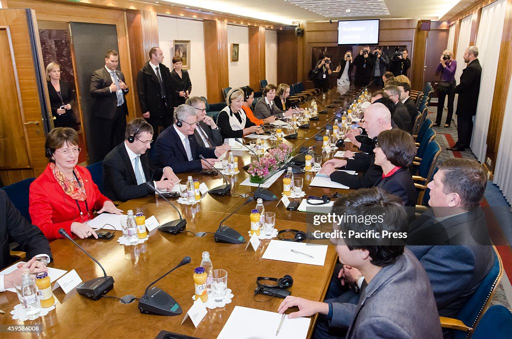 German President Joachim Gauck and German delegation on...