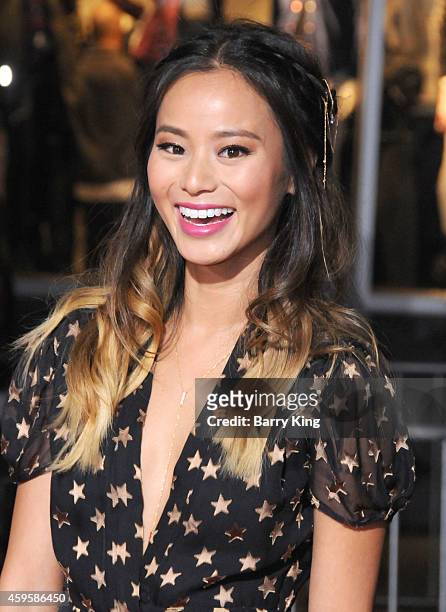 Actress Jamie Chung arrives at the Los Angeles premiere of 'Big Hero 6' held at the El Capitan Theatre on November 4, 2014 in Hollywood, California.