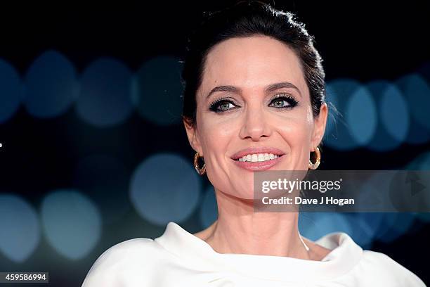 Angelina Jolie attends the UK Premiere of "Unbroken" at Odeon Leicester Square on November 25, 2014 in London, England.