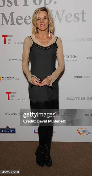 Linda Barker attends a private view of "Post Pop: East Meets West" at The Saatchi Gallery on November 25, 2014 in London, England.