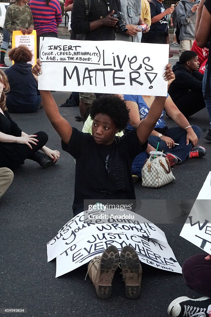 Protesters in Los Angeles react to Grand Jury decision in Ferguson Case