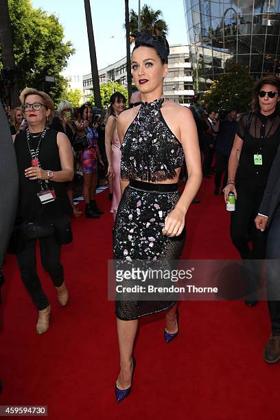 Katy Perry arrives at the 28th Annual ARIA Awards 2014 at the Star on November 26, 2014 in Sydney, Australia.