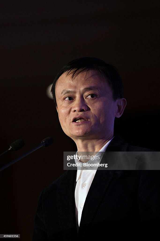 Alibaba Group Holding Ltd. Chairman And Billionaire Jack Ma Speaks At The India-China Business Cooperation Conference