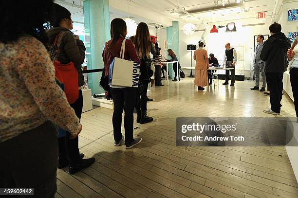 General view of atmosphere at the Marina Abramovic and Pineda Covalin collaborative design benefit event at MOMA Design Store on November 25, 2014 in...