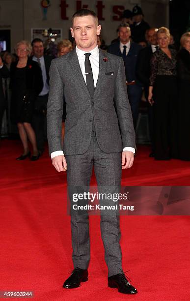 Jack O'Connell attends the UK Premiere of "Unbroken" at Odeon Leicester Square on November 25, 2014 in London, England.