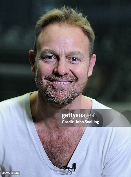 Jason Donovan as Parson Nathaniel performs during a dress rehearsal for 'War of the Worlds' on November 25, 2014 in London, England.