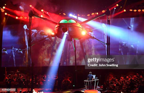 The Company performs during a dress rehearsal for 'War of the Worlds' on November 25, 2014 in London, England.