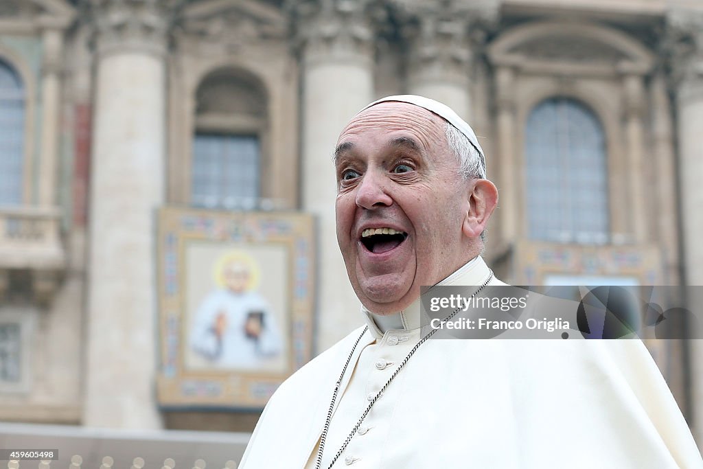 Pope Francis Attends His Weekly Audience In St Peter's Square