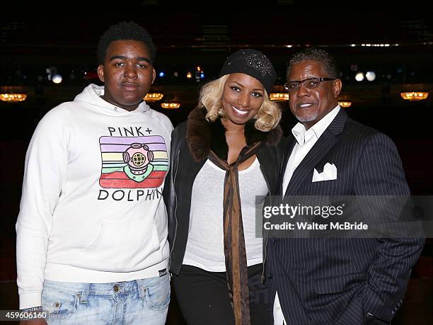 NeNe Leakes with son Brentt Leakes and husband Gregg Leakes attend the Broadway Debut Performance of NeNe Leakes in "Rodgers + Hammerstein's...