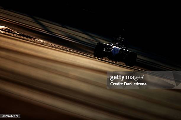 Felipe Nasr of Brazil and Williams drives during day two of Formula One testing at Yas Marina Circuit on November 26, 2014 in Abu Dhabi, United Arab...