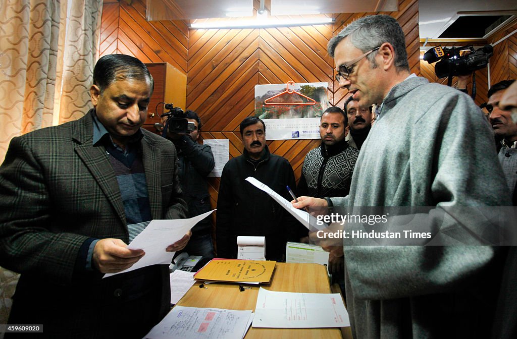Omar Abdullah Files Nomination Papers From Sonawar In Srinagar