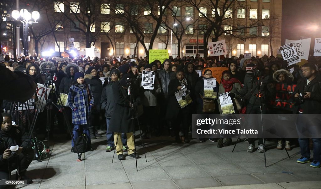 Anti-Police-Brutality Rally In Toronto After Michael Brown Shooting Verdict