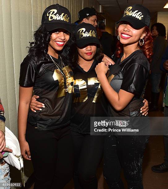 Bahja Rodriguez, Breaunna Womack and Zonnique Pullins of the OMG Girlz attend Campgiving at Cobb County Civic Center on November 25, 2014 in Atlanta,...
