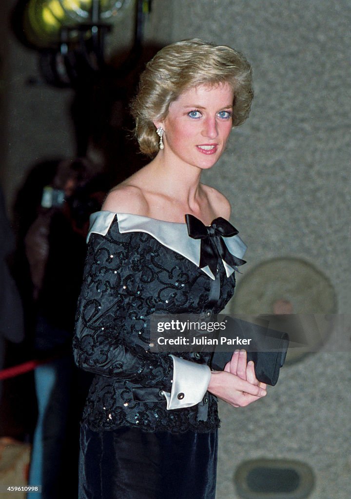 Diana Princess of Wales attends a Concert, at The Barbican in London ...