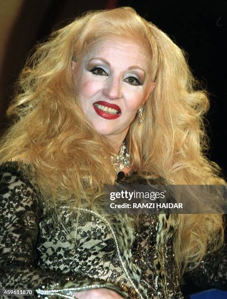 Lebanese veteran singer Sabah poses for a picture during a television interview in Beirut late 21 March 2000. Sabah, who is in her mid 70s, denied...