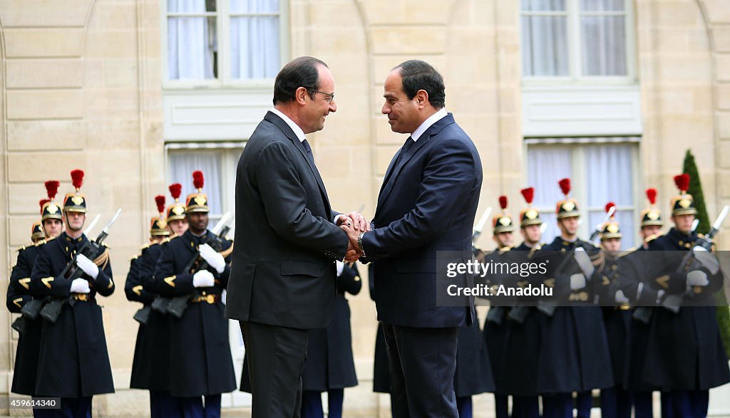 Egyptian President Abdel Fattah al-Sisi in France