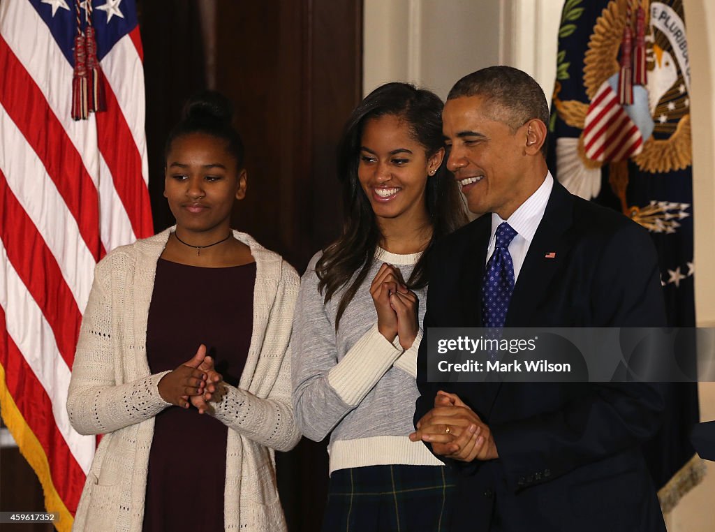 President Obama Pardons National Thanksgiving Turkey At Annual Ceremony
