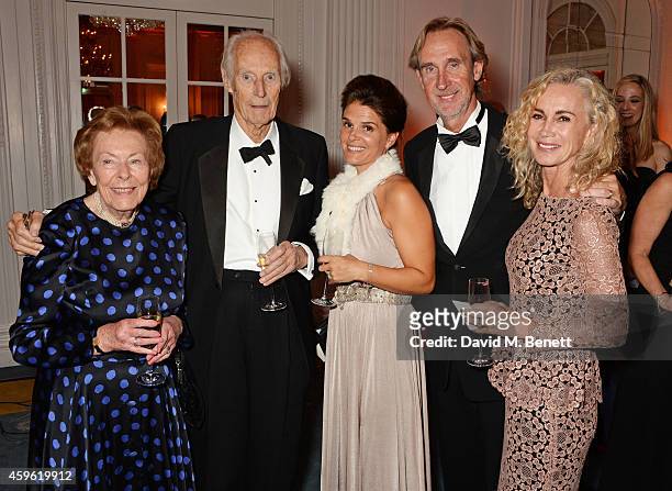 Lady Judy Martin, Sir George Martin, Cherie Martin, Mike Rutherford and Angie Rutherford attend the Louis Dundas Centre Dinner at the Mandarin...