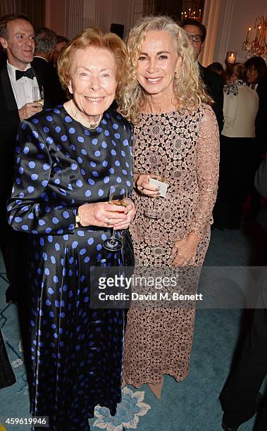 Lady Judy Martin and Angie Rutherford attend the Louis Dundas Centre Dinner at the Mandarin Oriental Hyde Park on November 26, 2014 in London,...