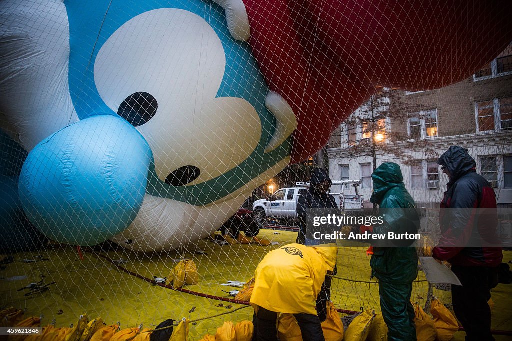 Macy's Balloon Floats Inflated Ahead Of Annual Thanksgiving Parade