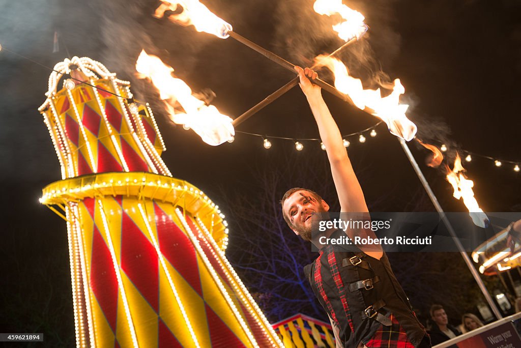 Pyroceltica Perform On Ice In Celebration Of St Andrew's Day