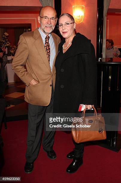 Katerina Jacob and her husband Jochen Neumann during the premiere 'Mein Freund Harvey' at Komoedie im Bayerischen Hof on November 26, 2014 in Munich,...