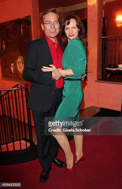 Jacques Breuer and his wife Viola Wedekind during the premiere 'Mein Freund Harvey' at Komoedie im Bayerischen Hof on November 26, 2014 in Munich,...