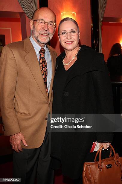 Katerina Jacob and her husband Jochen Neumann during the premiere 'Mein Freund Harvey' at Komoedie im Bayerischen Hof on November 26, 2014 in Munich,...