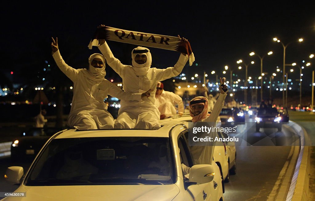 Qatar celebrates victory at the 22nd Gulf Cup Football Championship