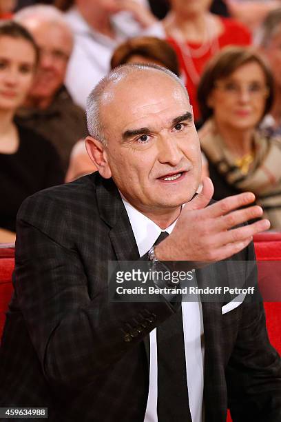 General Director of Universal Music France, Pascal Negre attends the 'Vivement Dimanche' French TV Show at Pavillon Gabriel on November 26, 2014 in...