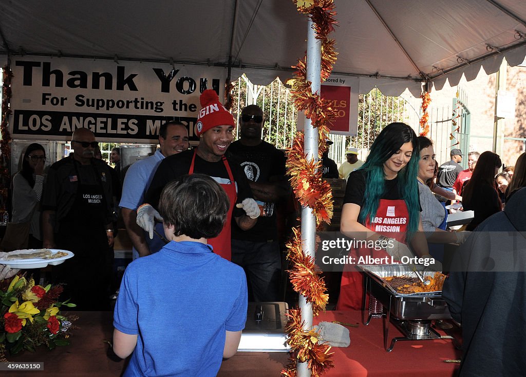 Los Angeles Mission And Anne Douglas Center's Thanksgiving Meal For The Homeless