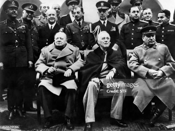 British Prime minister Winston Churchill , US president Franklin Delano Roosevelt and USSR Secretary general of the Soviet Communist Party , Joseph...