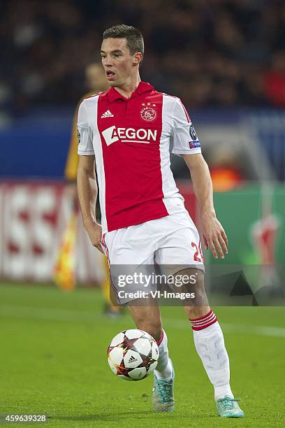 Nick Viergever of Ajax during the UEFA Champions League group F match between Paris Saint-Germain and Ajax Amsterdam on November 24, 2014 at the Parc...