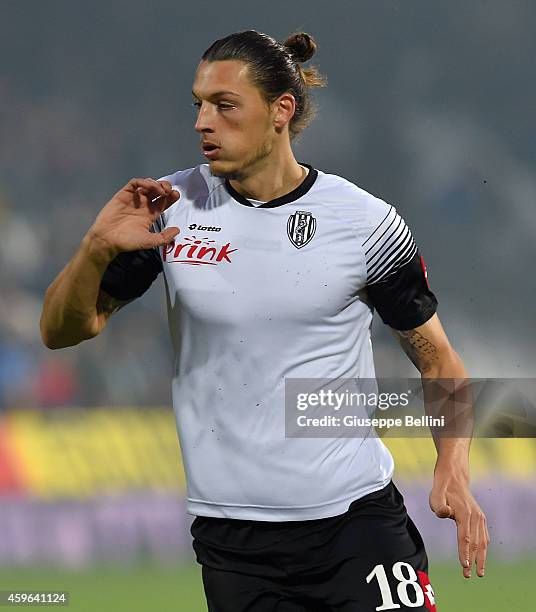 Milan Djuric of Cesena in action during the Serie A match between AC Cesena and UC Sampdoria at Dino Manuzzi Stadium on November 23, 2014 in Cesena,...