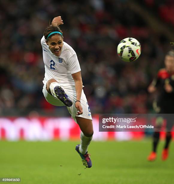 Alex Scott of England in action during the Women's International match between England and Germany at Wembley Stadium on November 23, 2014 in London,...