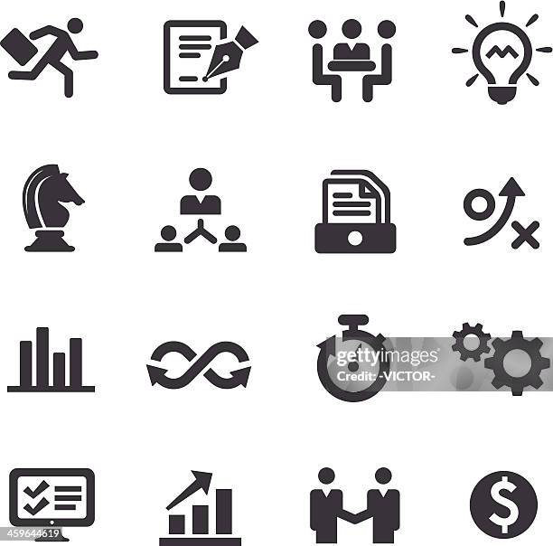 business workflow icons - acme series - workflow efficiency stock illustrations