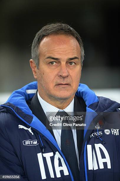 Heas coach of Italy Antonio Cabrini looks on during the FIFA Women's World Cup Qualifier match between Italy and Netherlands at Stadio Marc'Antonio...